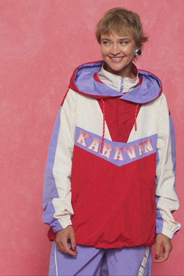 karavan fall winter 26' collection estelle anorak red blue