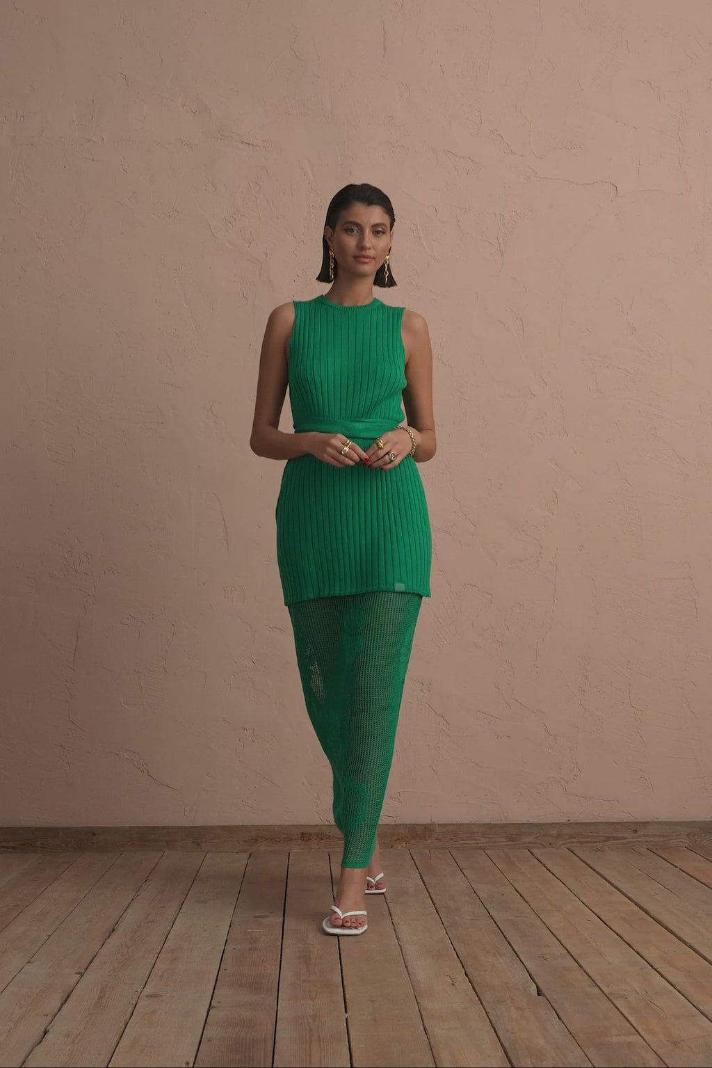 karavan clothing fashion spring summer 25 krvn vida knitted skirt green