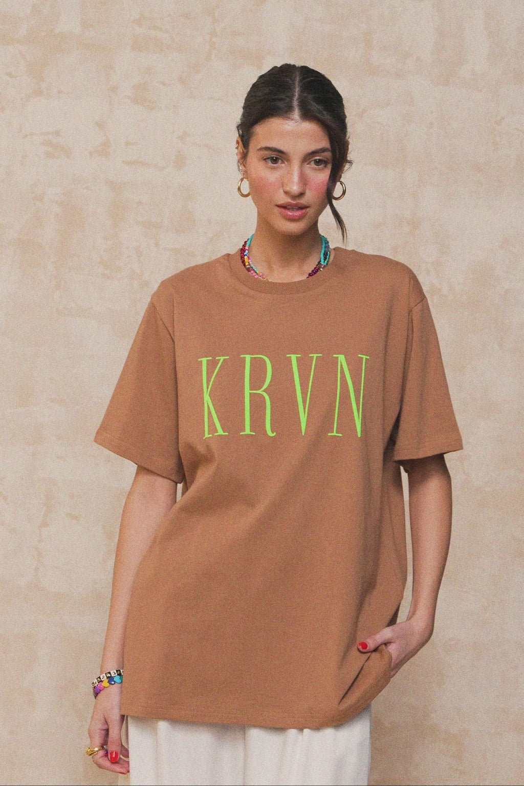 karavan clothing fashion krvn spring summer 26 nai collection reem tee brown