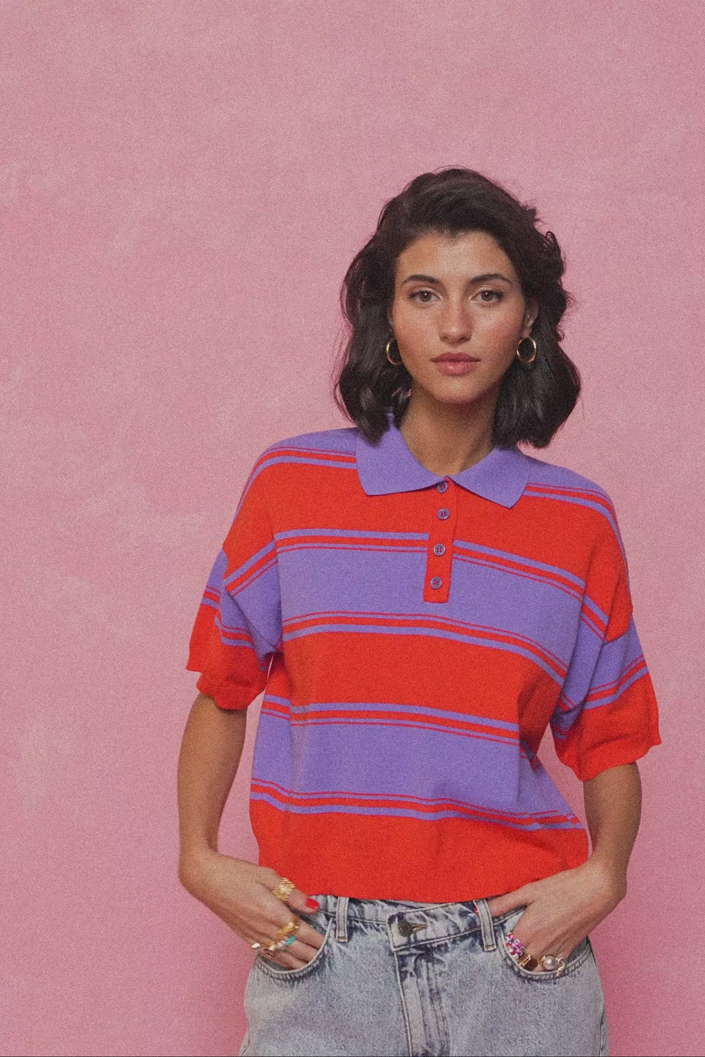 karavan clothing fashion spring summer 26 nai collection lorette knitted cropped top purple coral