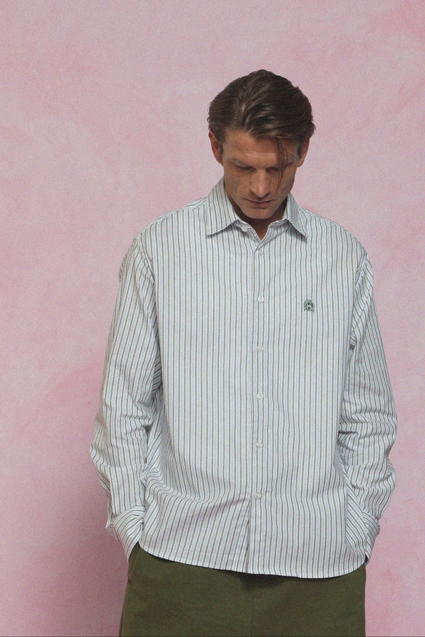 karavan men fall winter 26' collection bobby shirt ciel white