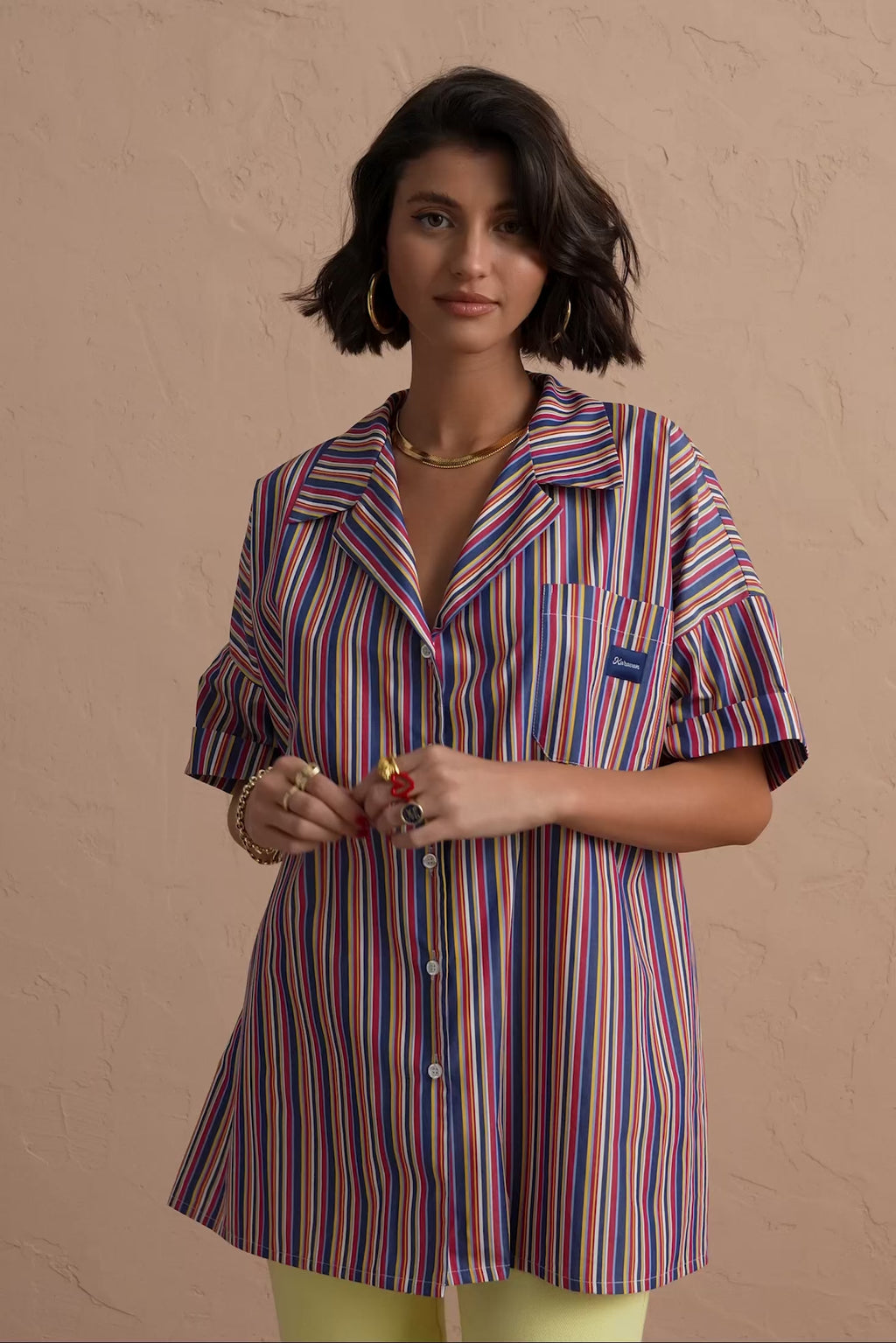 karavan clothing fashion spring summer 25 zinnia shirt multicolor stripes