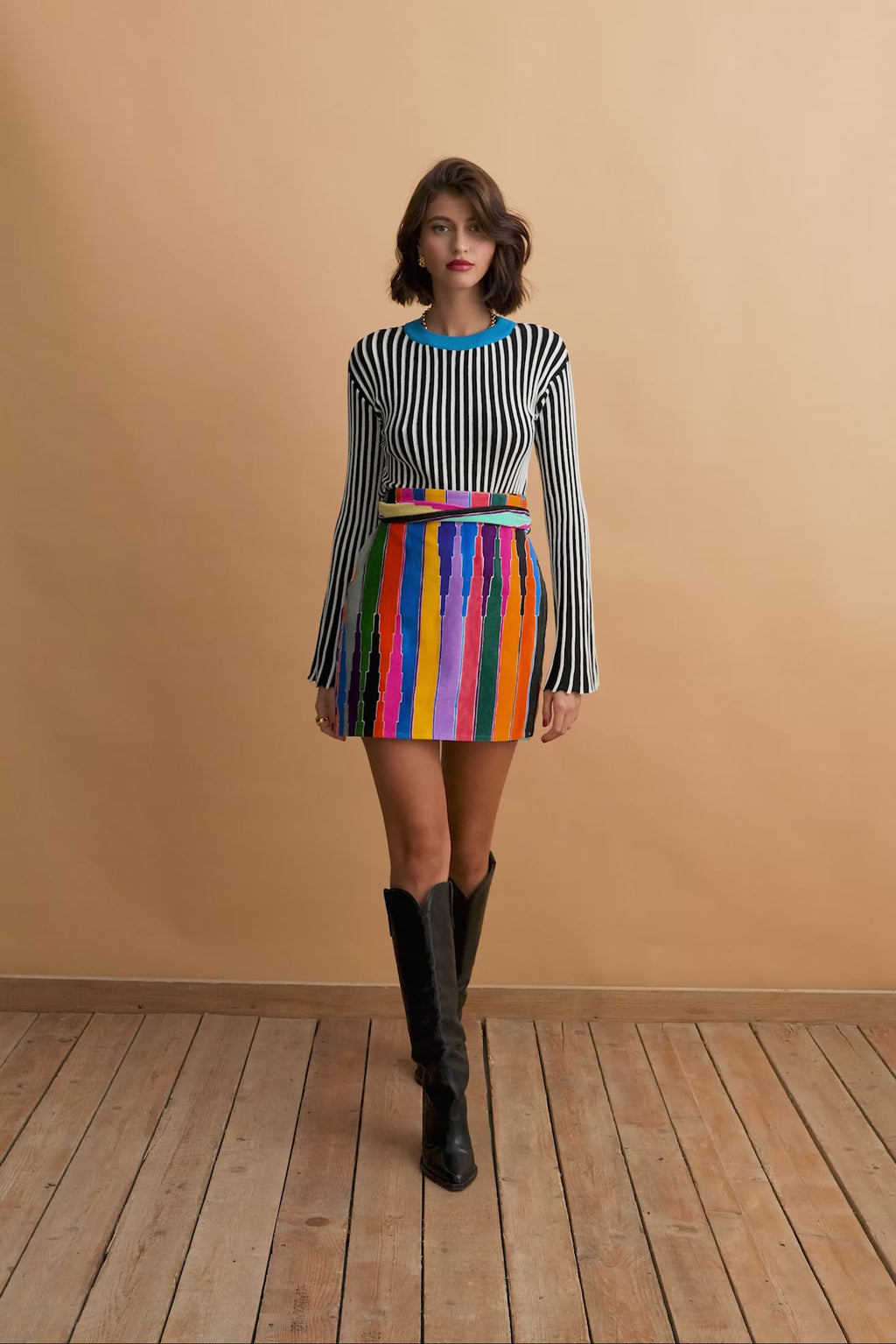 karavan clothing fashion well i did fall winter 24 25 seriana mini skirt multicolor