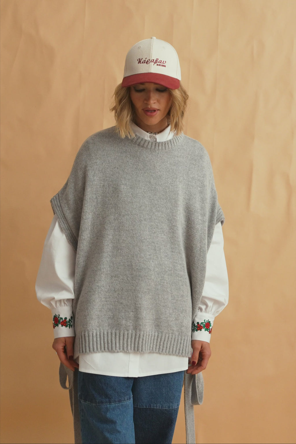 karavan clothing fashion fall winter 25 homecoming collection maxime knitted vest grey