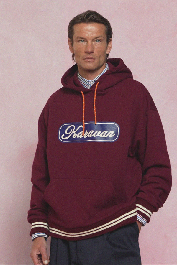 karavan men fall winter 26' collection frances hoodie bordeaux