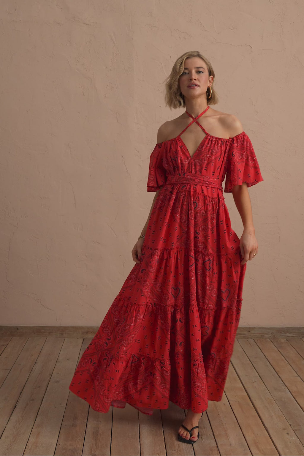 karavan clothing fashion spring summer 25 britney dress bandana red