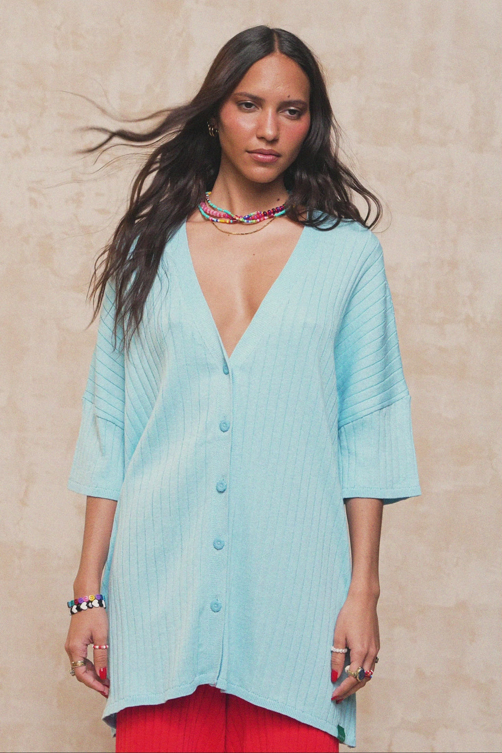 karavan clothing fashion spring summer 26 krvn nai collection francisca knitted shirt ciel