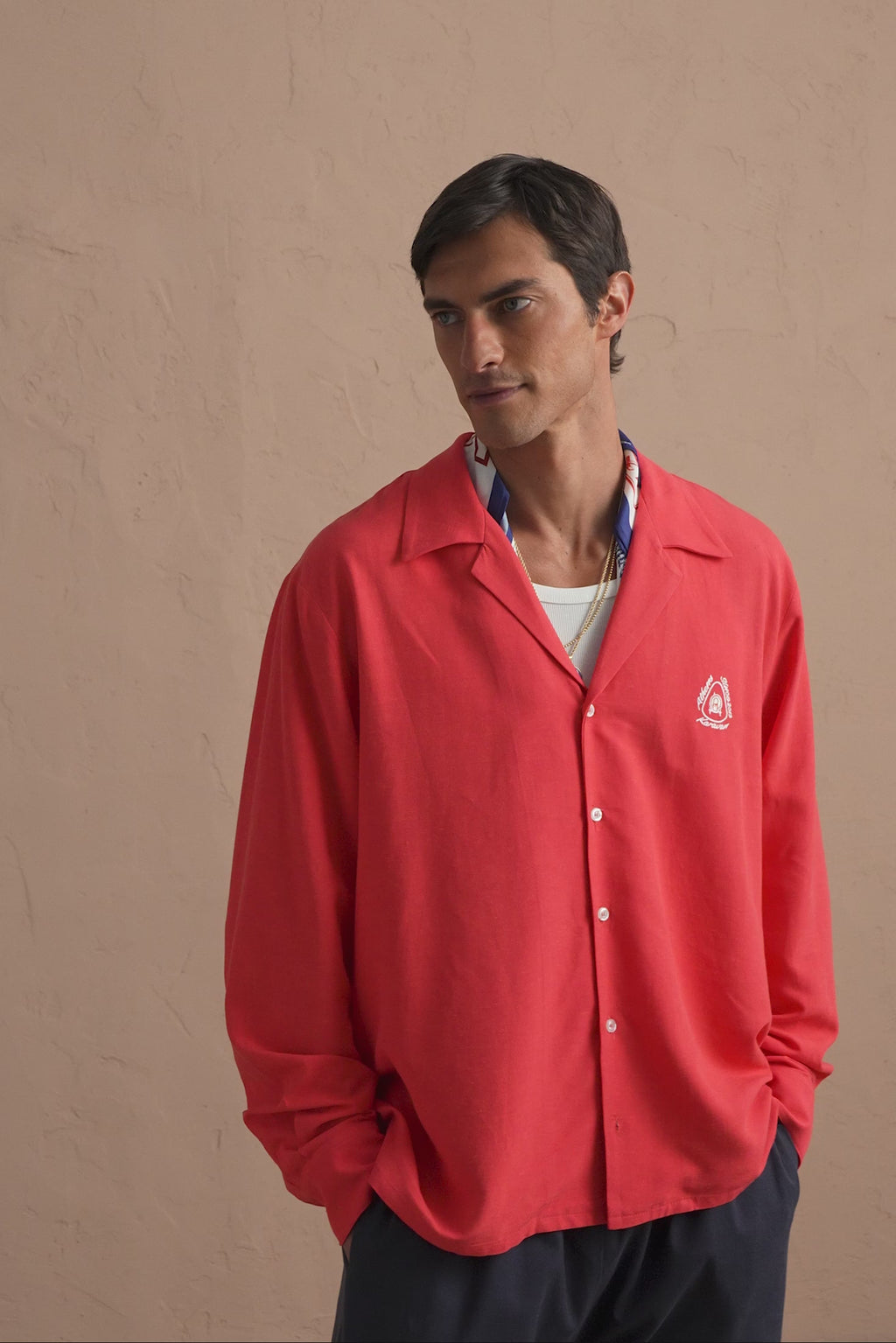 karavan clothing tosa kalokairia spring summer 25 men collection joao shirt red
