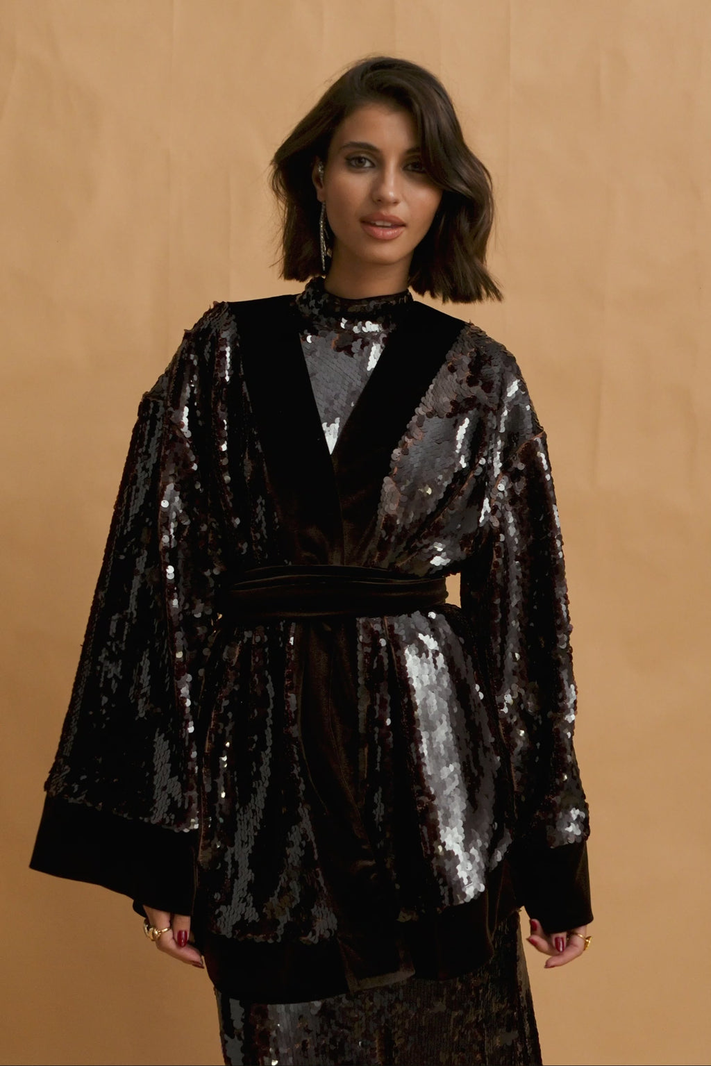 karavan clothing fashion fall winter 25 krvn homecoming collection miriam kimono brown