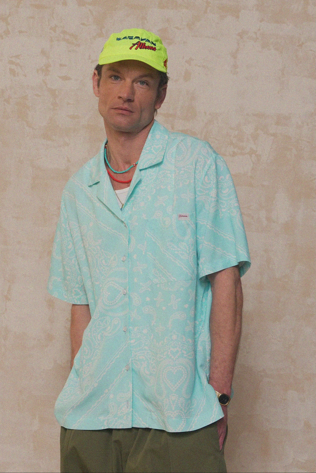 karavan clothing fashion spring summer 26 men nai collection dustin shirt bandana light blue