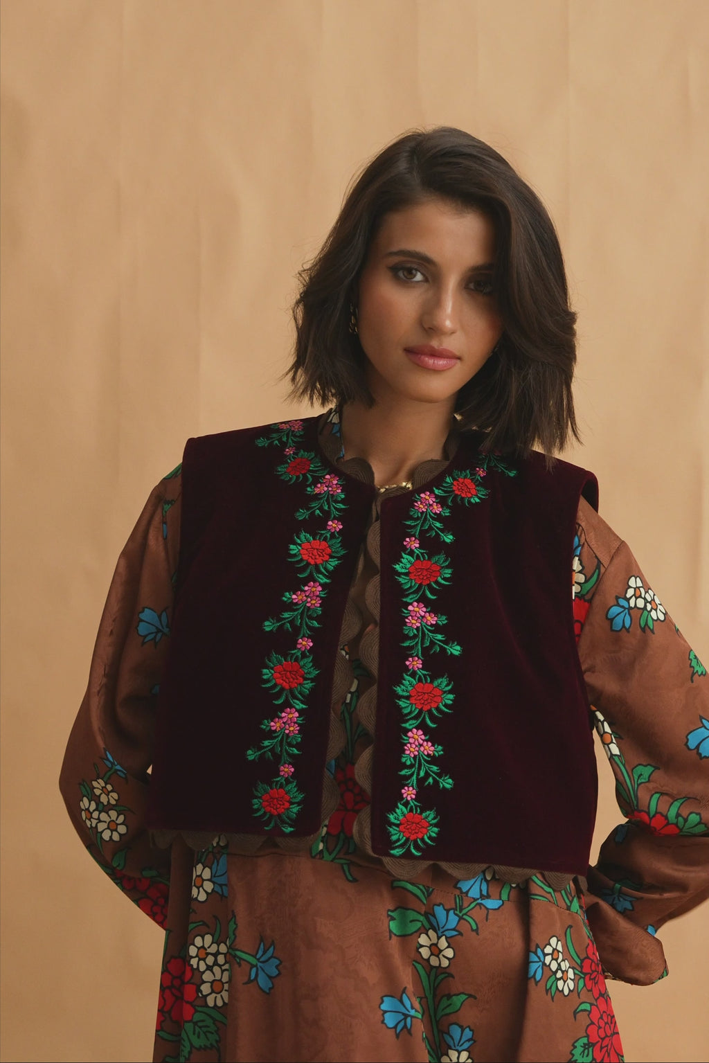 karavan clothing fashion fall winter 25 homecoming collection myrto vest bordeaux