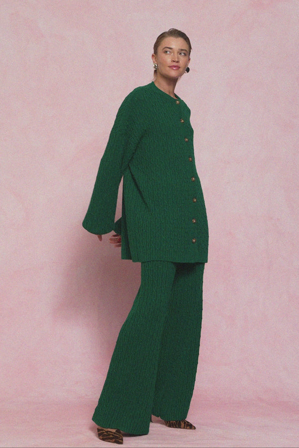 karavan fall winter 26' collection orlanda knitted trousers green