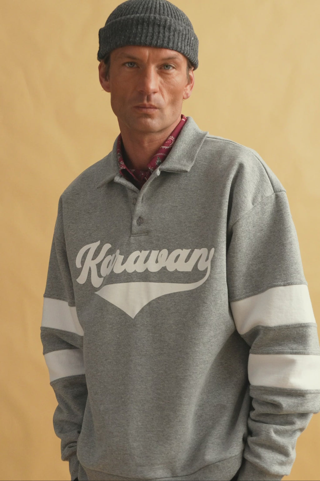 karavan clothing fashion fall winter 25 homecoming men collection pedro sweatshirt grey