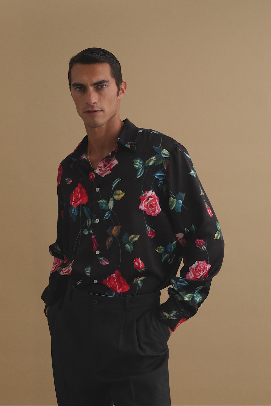 karavan clothing well i did fall winter 24 25 men collection cole shirt floral black