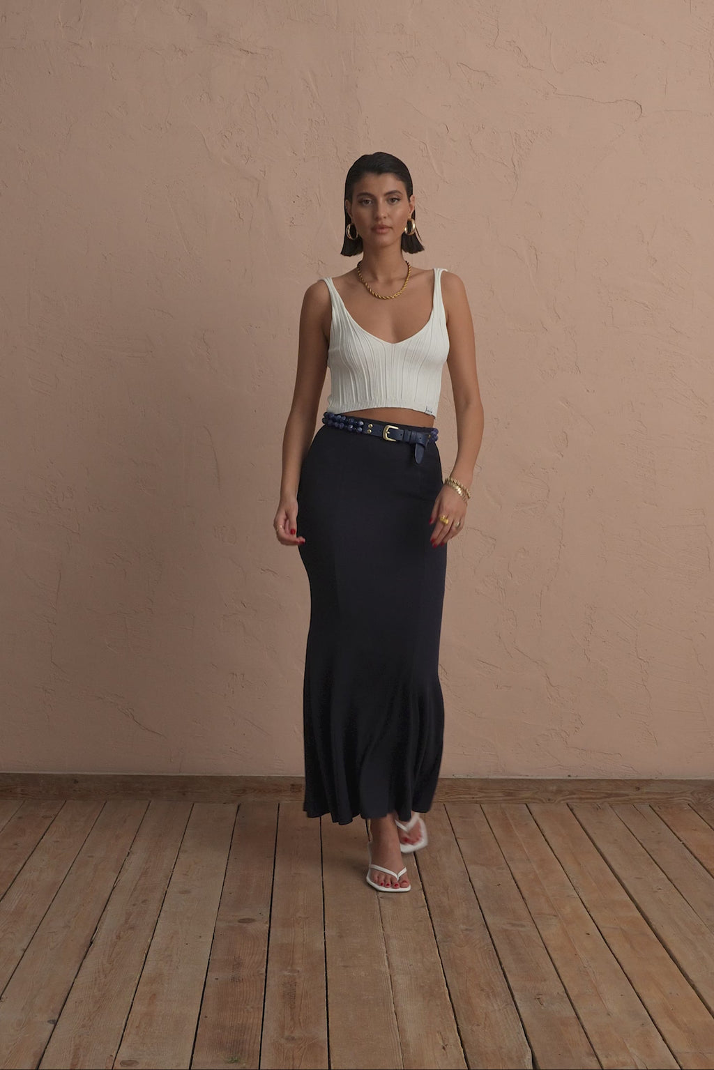 karavan clothing fashion spring summer 25 krvn simona skirt dark blue