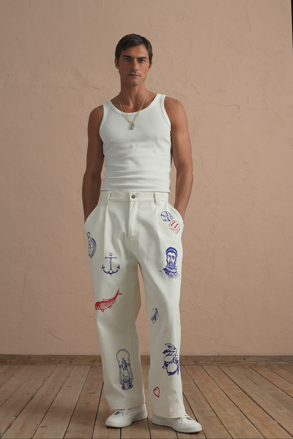 karavan clothing tosa kalokairia spring summer 25 men collection bradley trousers white