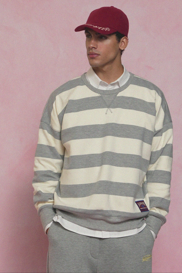 karavan men fall winter 26' collection antonio sweater grey ivory