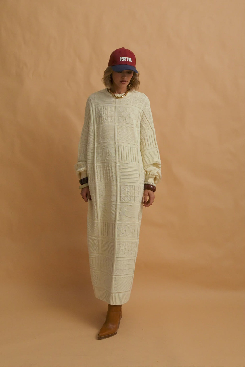 karavan clothing fashion fall winter 25 krvn homecoming collection yvonne knitted dress ivory