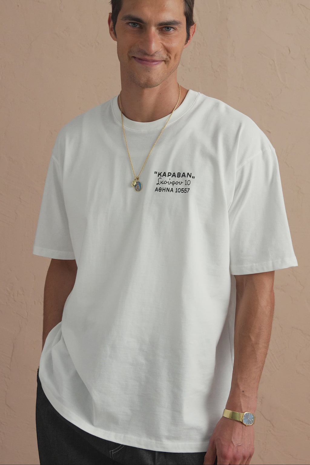 karavan clothing tosa kalokairia spring summer 25 men collection peter tee white