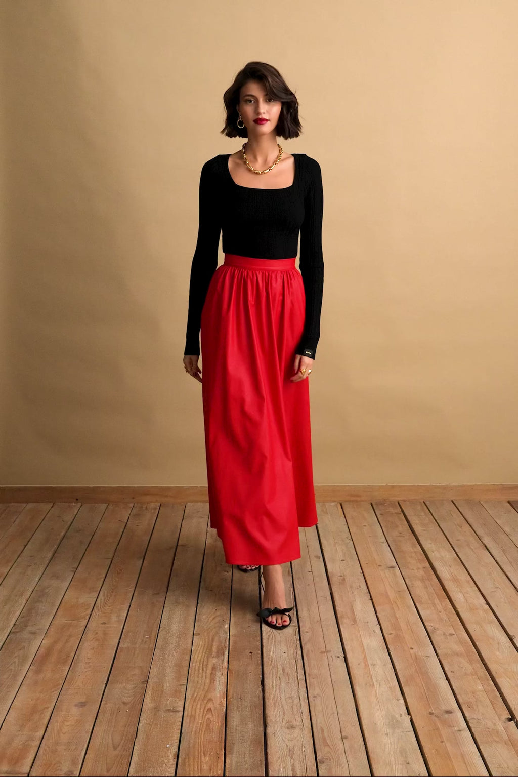 karavan clothing fashion KRVN well i did fall winter 24 25 angelina skirt red