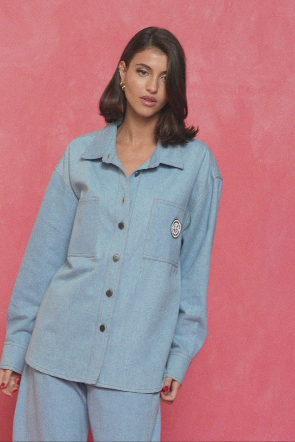 karavan fall winter 26' collection uelma shirt light blue