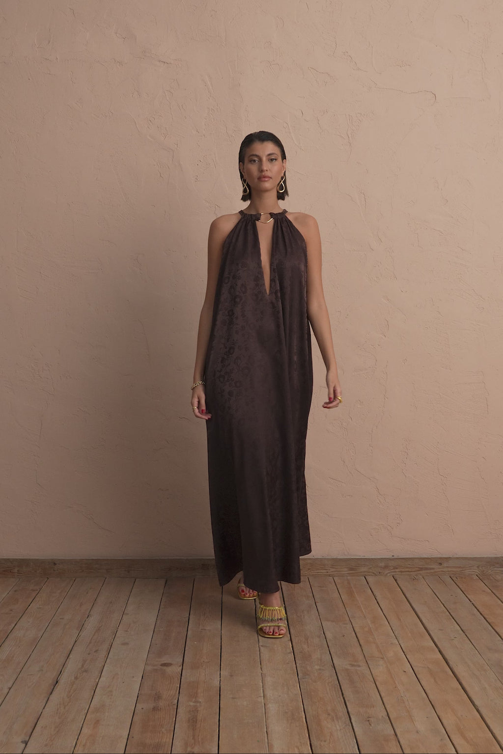karavan clothing fashion spring summer 25 krvn willow dress brown