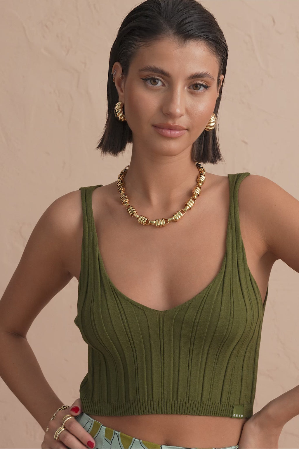 karavan clothing fashion spring summer 25 krvn luisa top khaki
