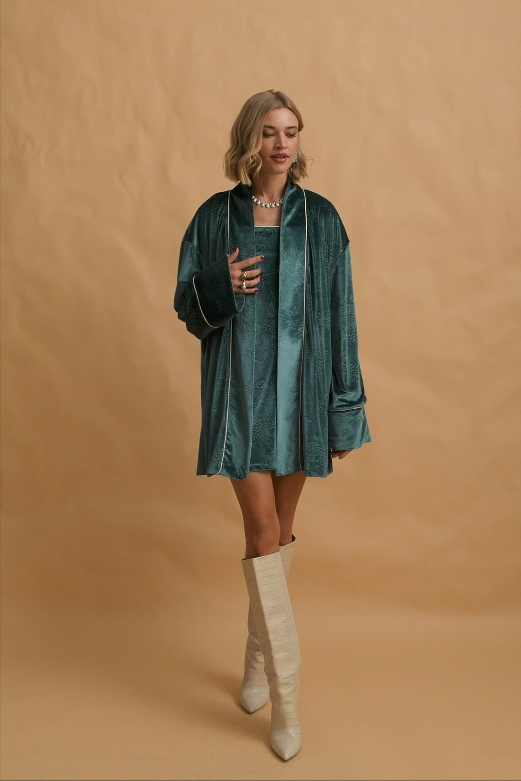 karavan clothing fashion fall winter 25 krvn homecoming collection naya kimono petrol
