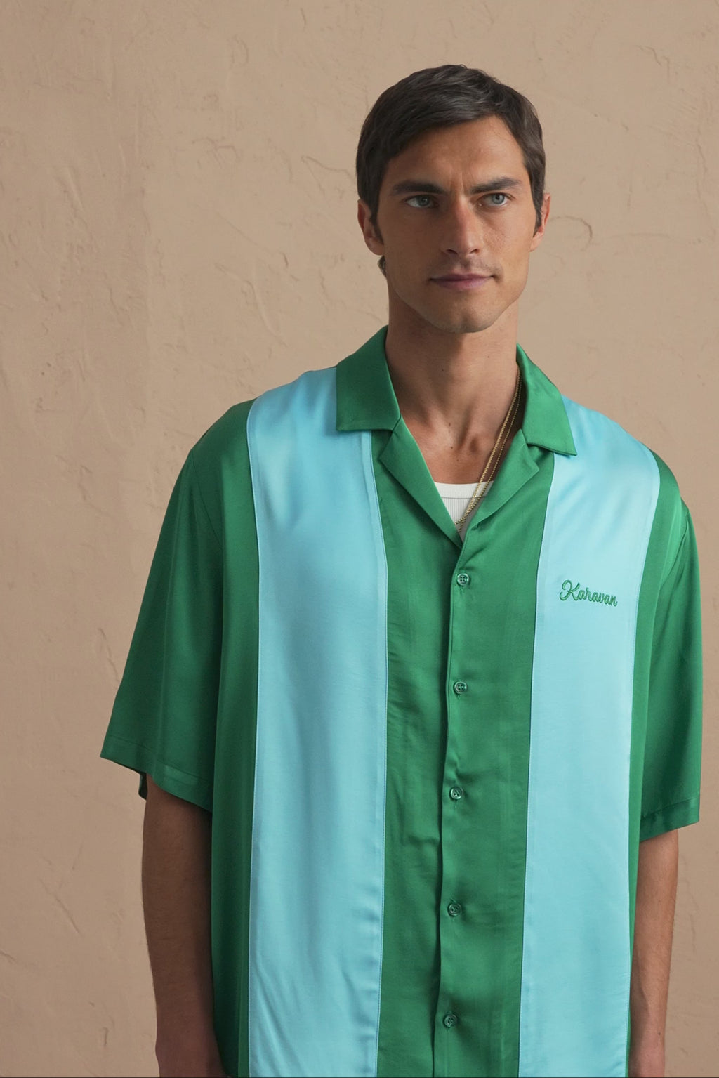 karavan clothing tosa kalokairia spring summer 25 men collection charlie shirt green ciel