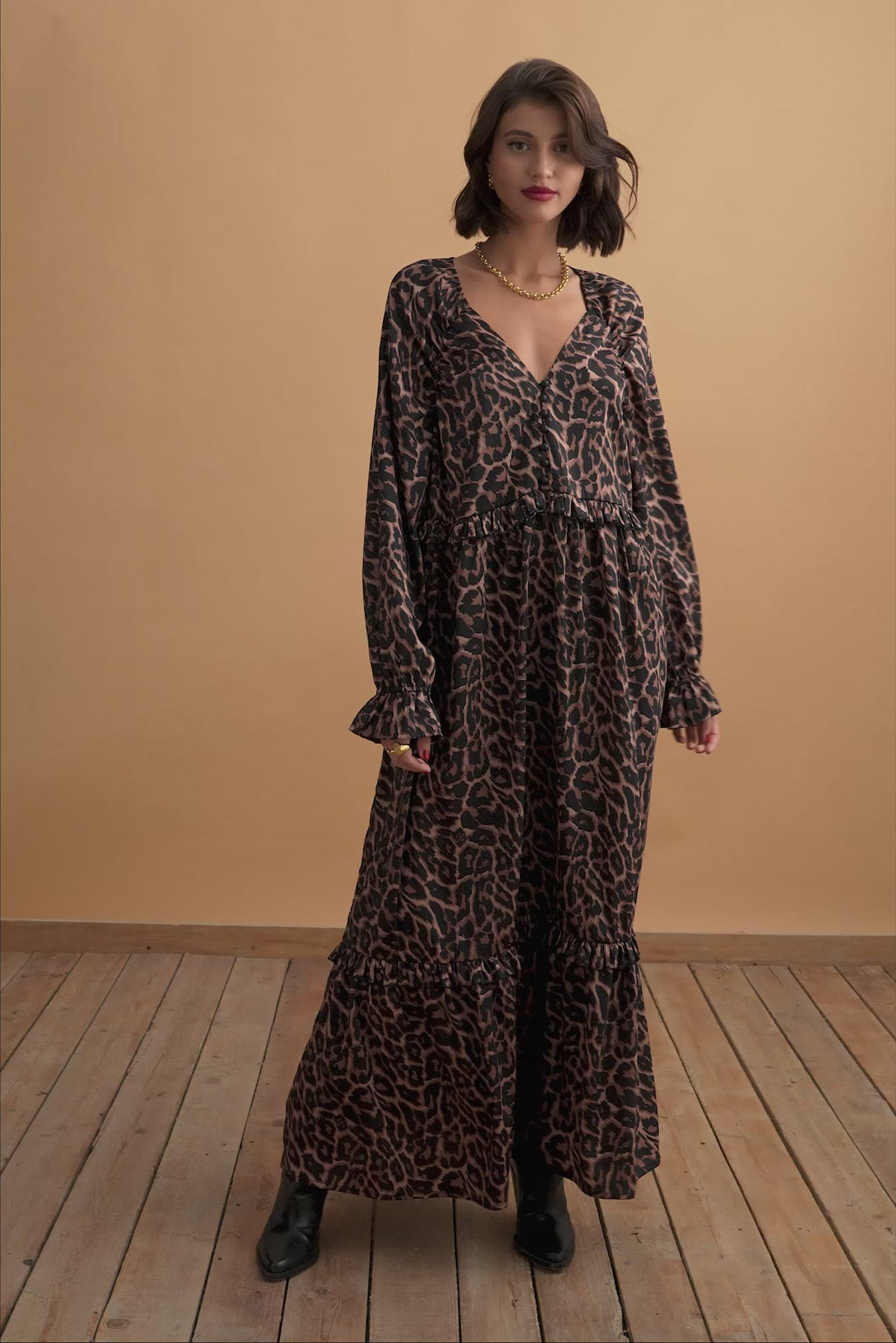karavan clothing fashion well i did fall winter 24 25 evie dress leopard