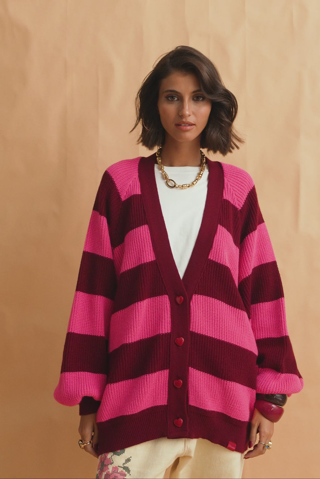 karavan clothing fashion fall winter 25 homecoming collection janice cardigan pink bordeaux
