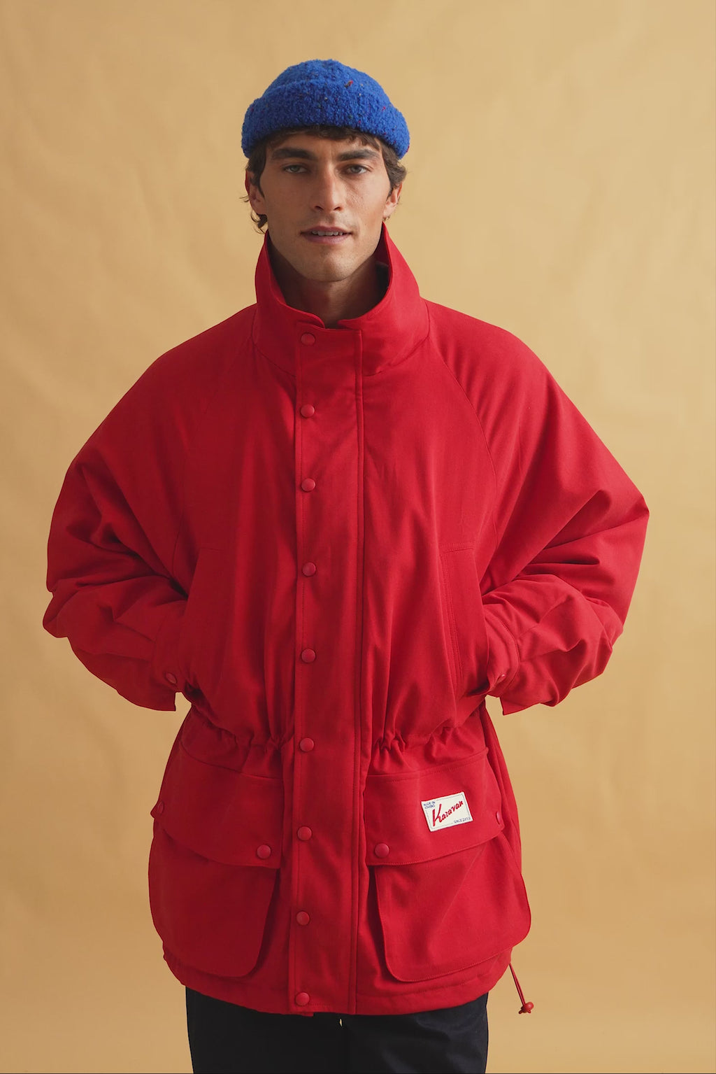 karavan clothing fashion fall winter 25 homecoming men collection elton jacket red