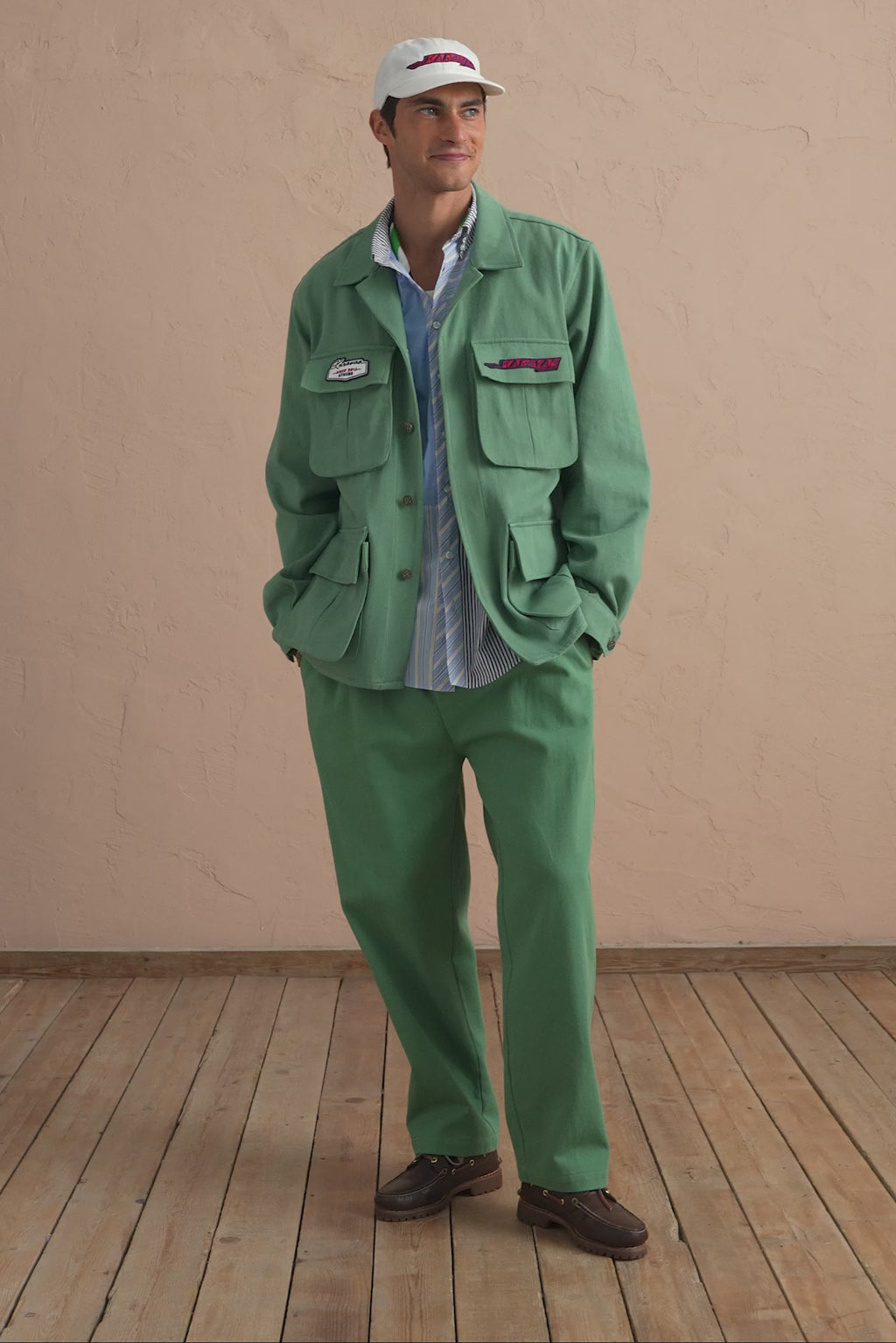 karavan clothing tosa kalokairia spring summer 25 men collection diego jacket green