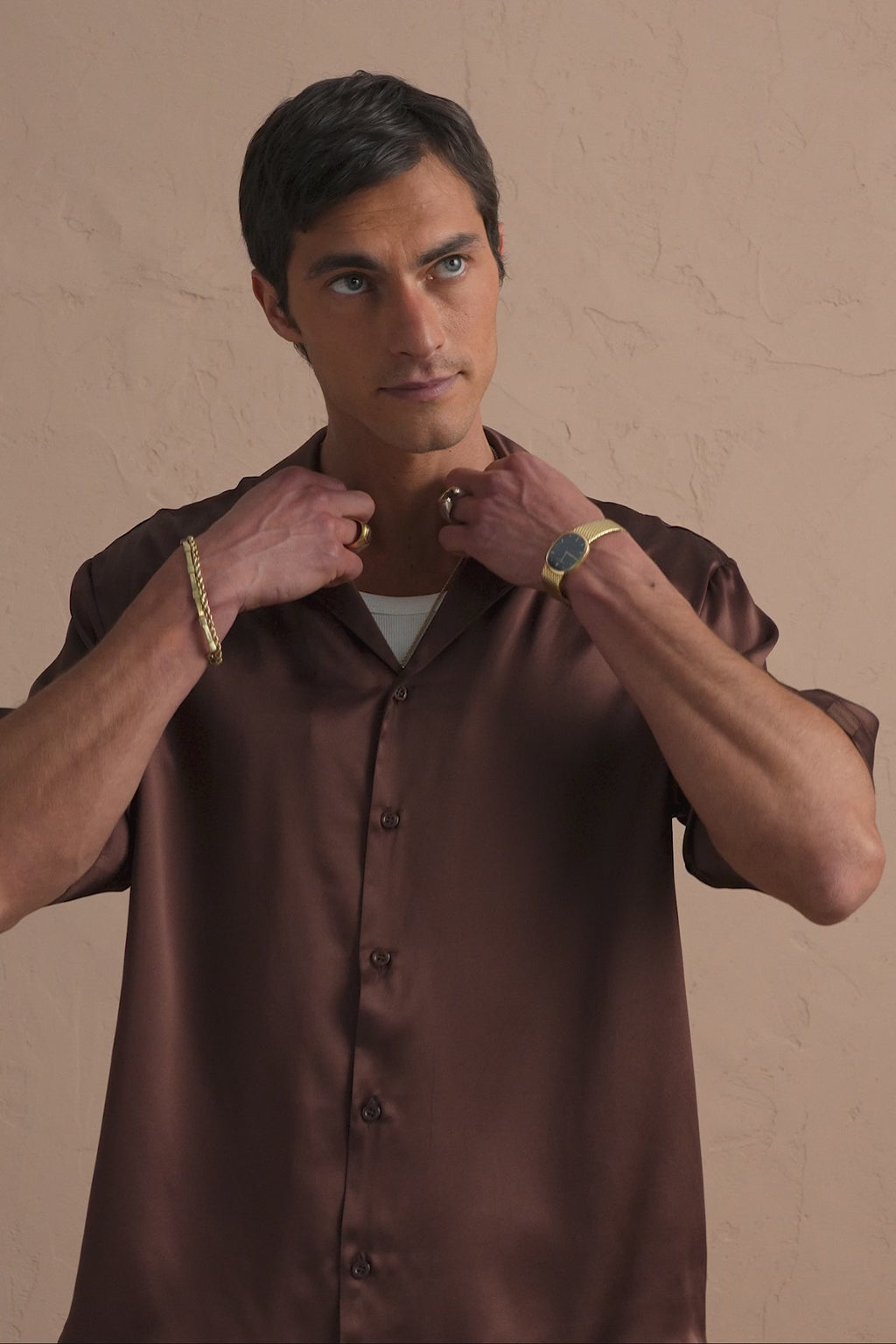 karavan clothing tosa kalokairia spring summer 25 men collection brandon shirt brown