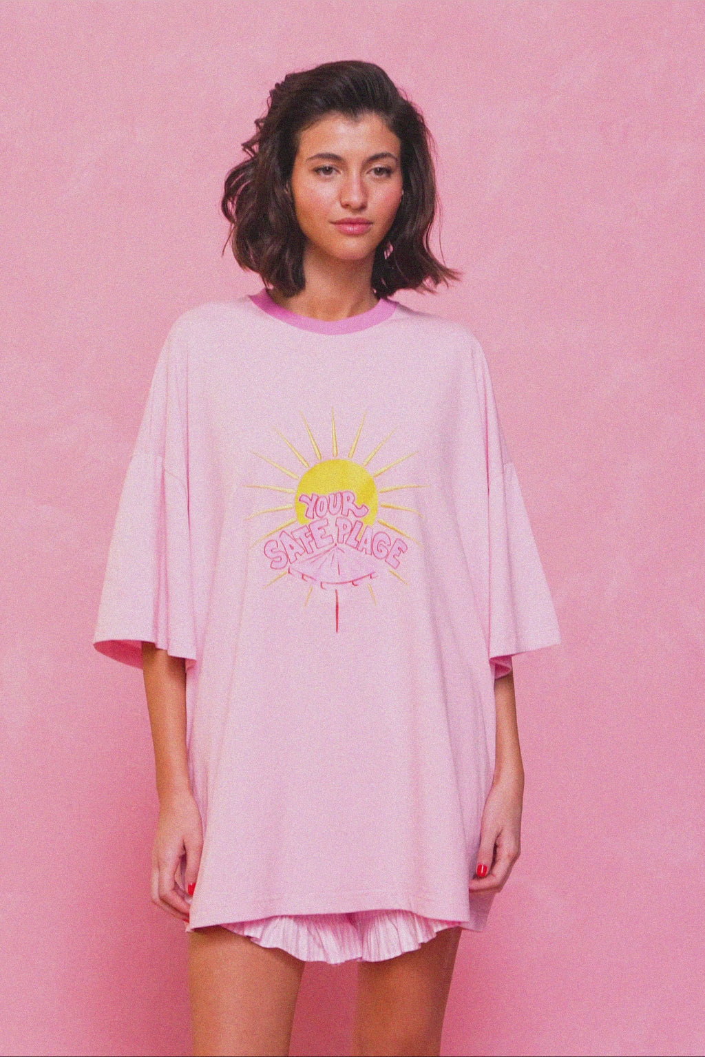 karavan clothing fashion planet homeware spring summer 26 nai collection umbrella tee pink
