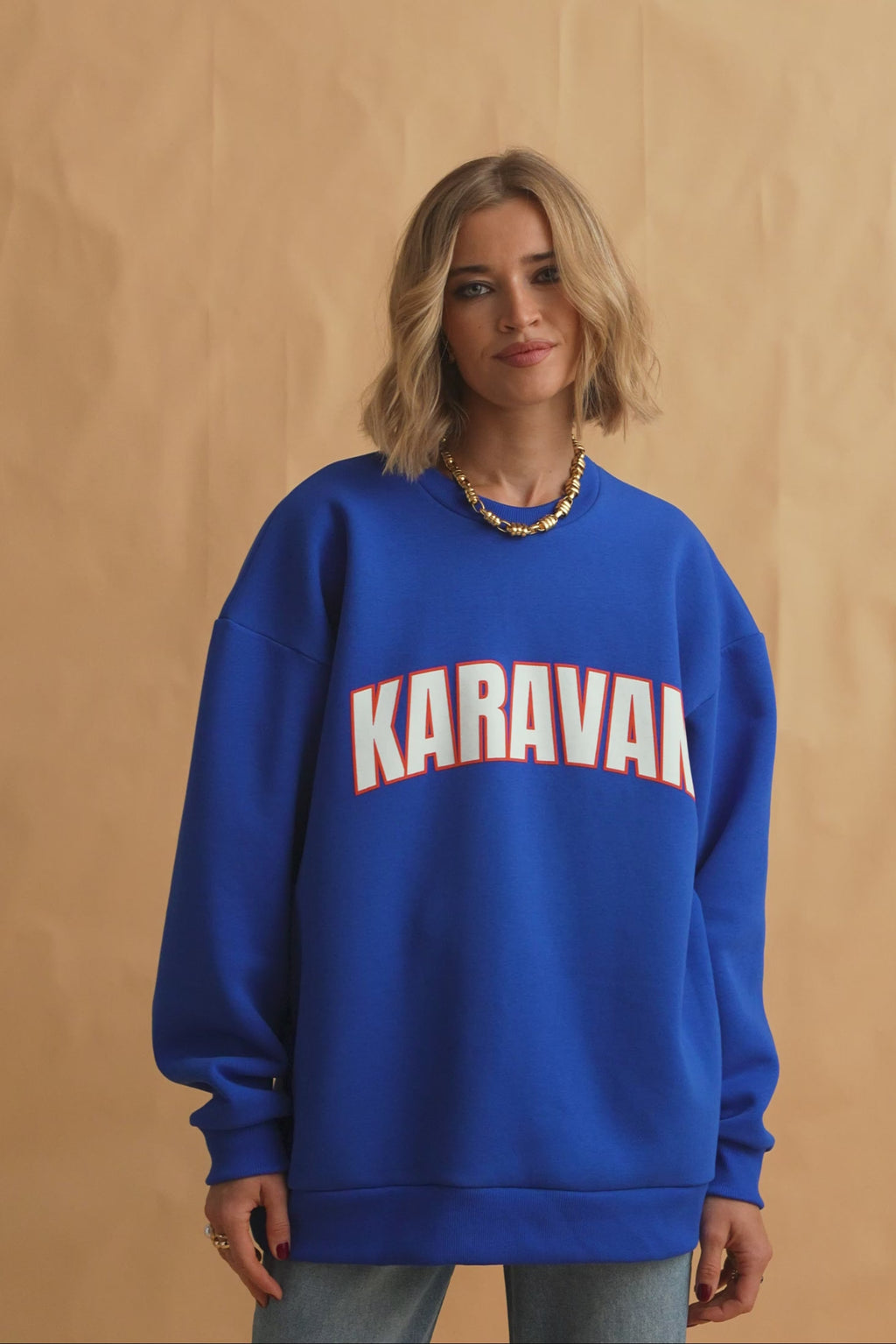 karavan clothing fashion fall winter 25 homecoming collection jasmine sweatshirt blue