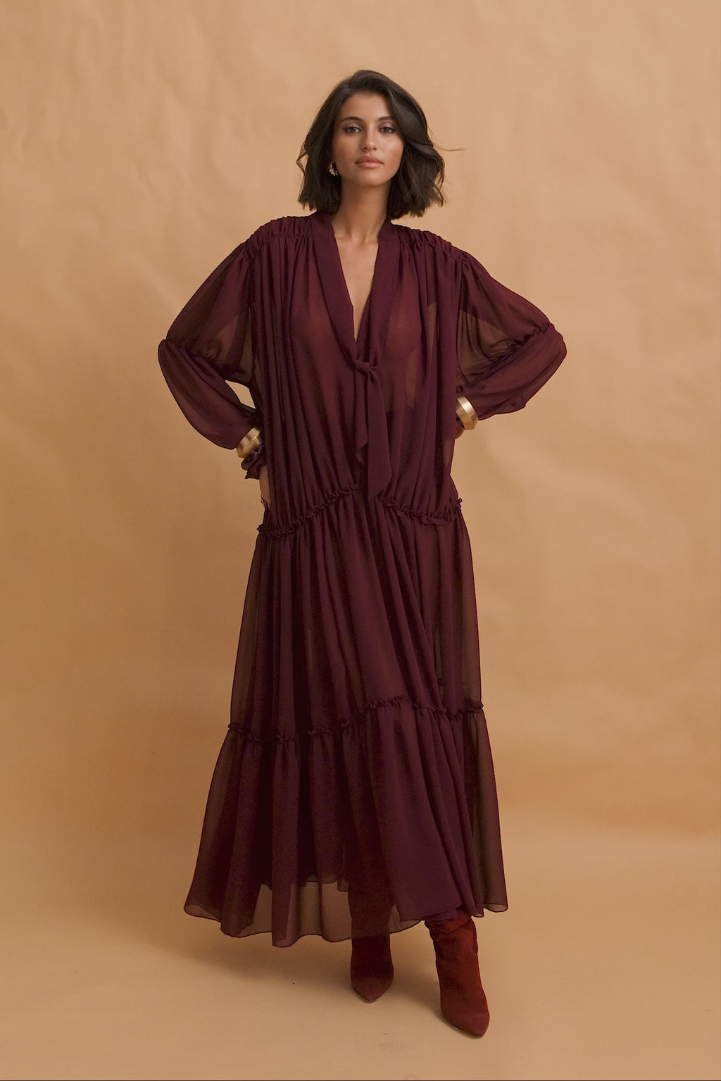 karavan clothing fashion fall winter 25 homecoming krvn collection joanna dress bordeaux