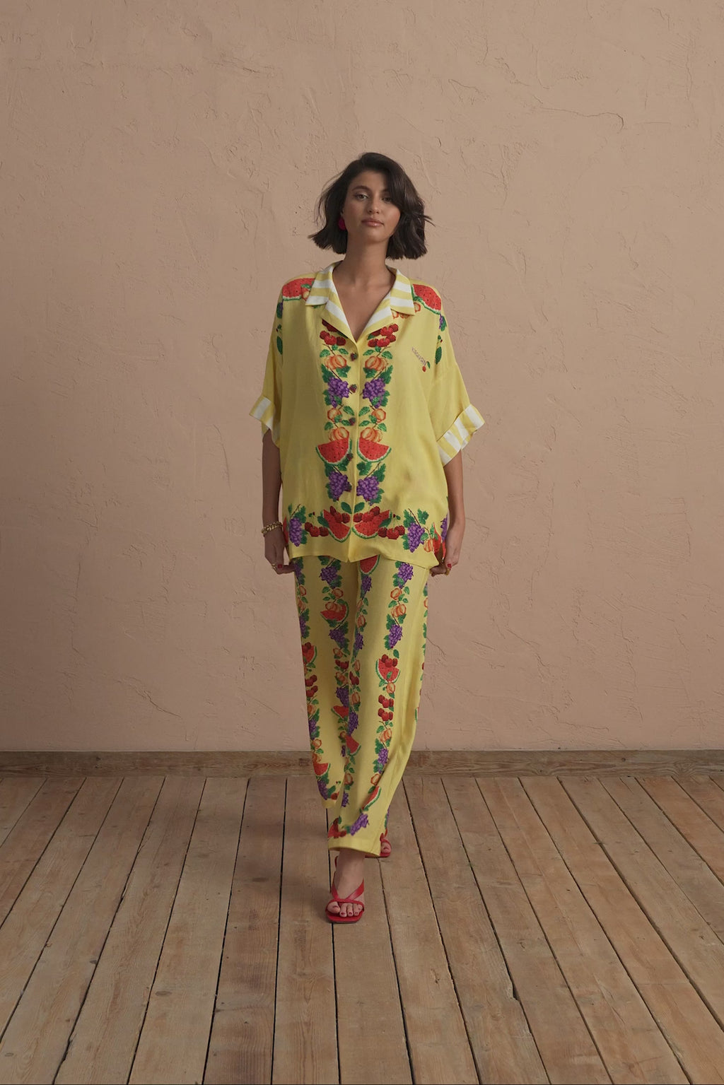karavan clothing fashion spring summer 25 grace trousers watermelon yellow