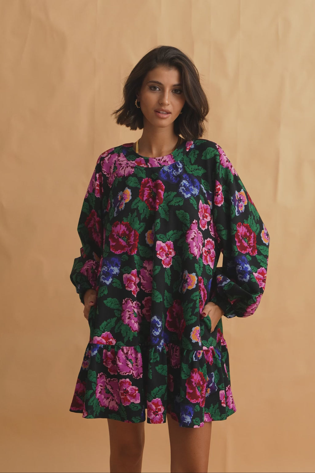 karavan clothing fashion fall winter 25 homecoming collection seimone mini dress black floral