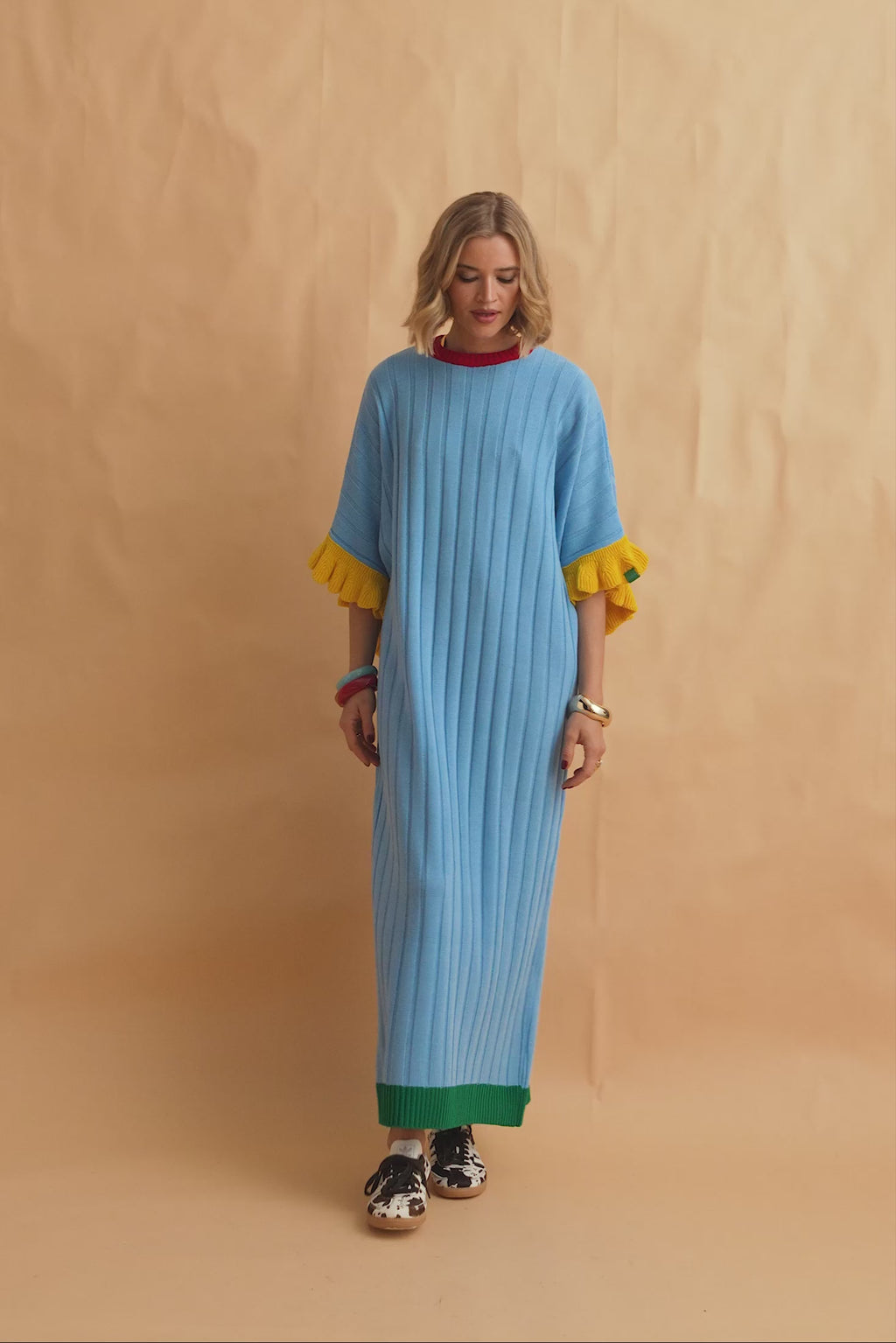 karavan clothing fashion fall winter 25 homecoming collection casey knitted dress light blue