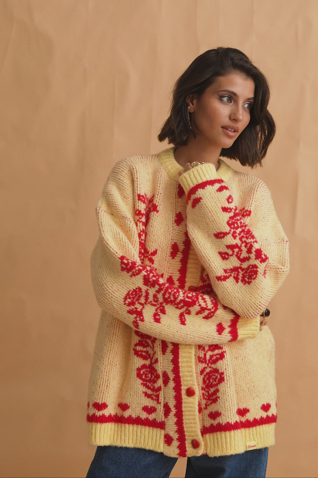 karavan clothing fashion fall winter 25 homecoming collection neville knitted cardigan lemon