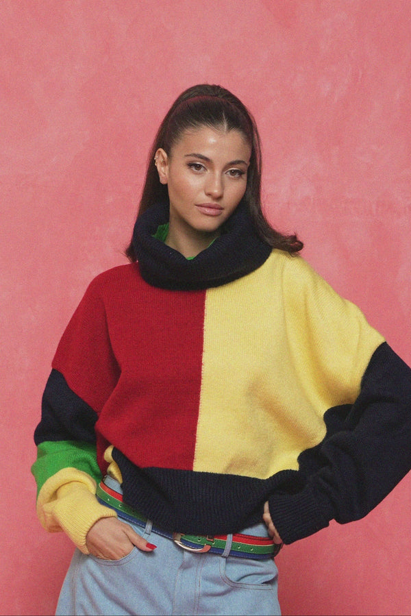 karavan fall winter 26' collection odell knitted sweater red lemon black