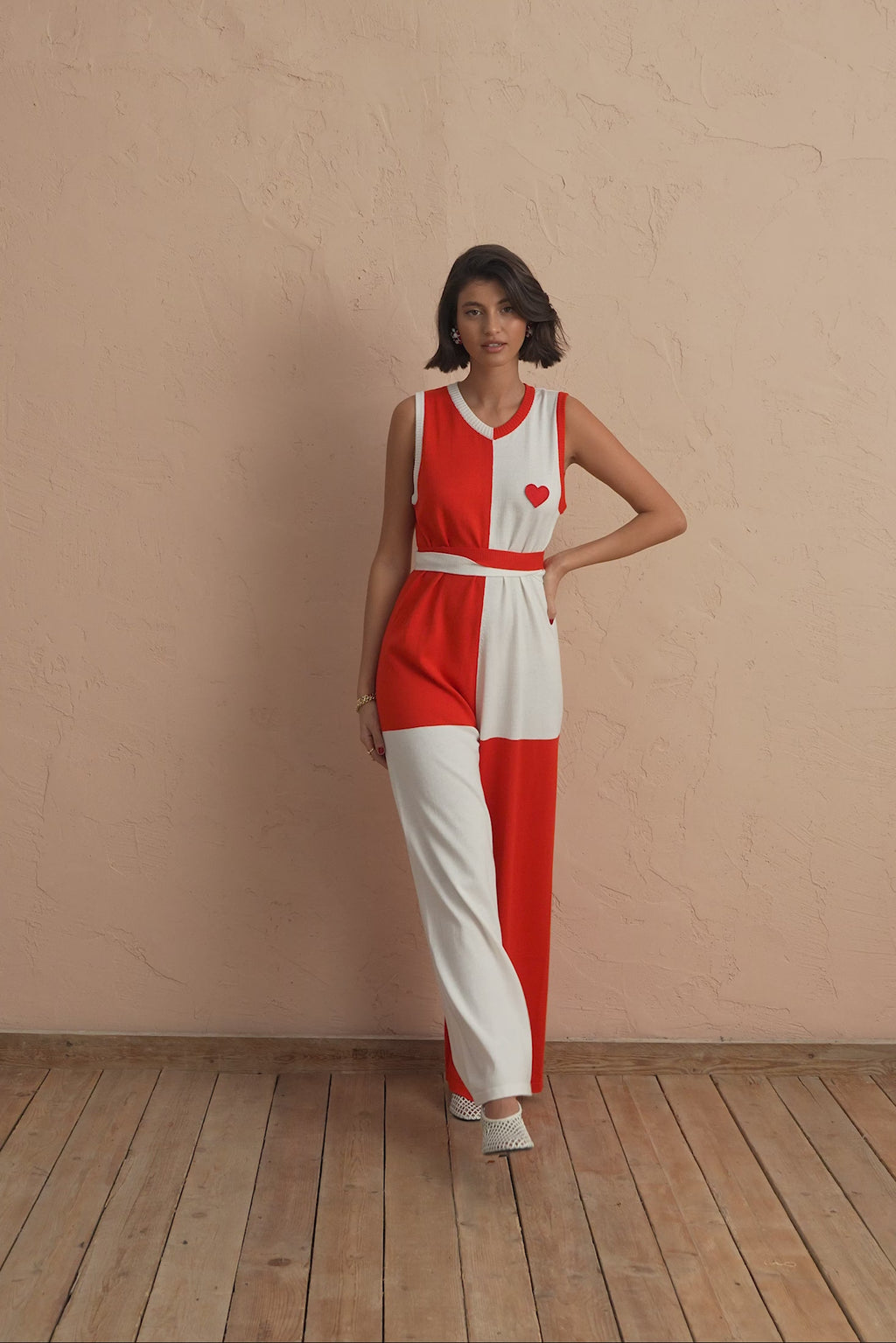 karavan clothing fashion spring summer 25 amber jumpsuit red white