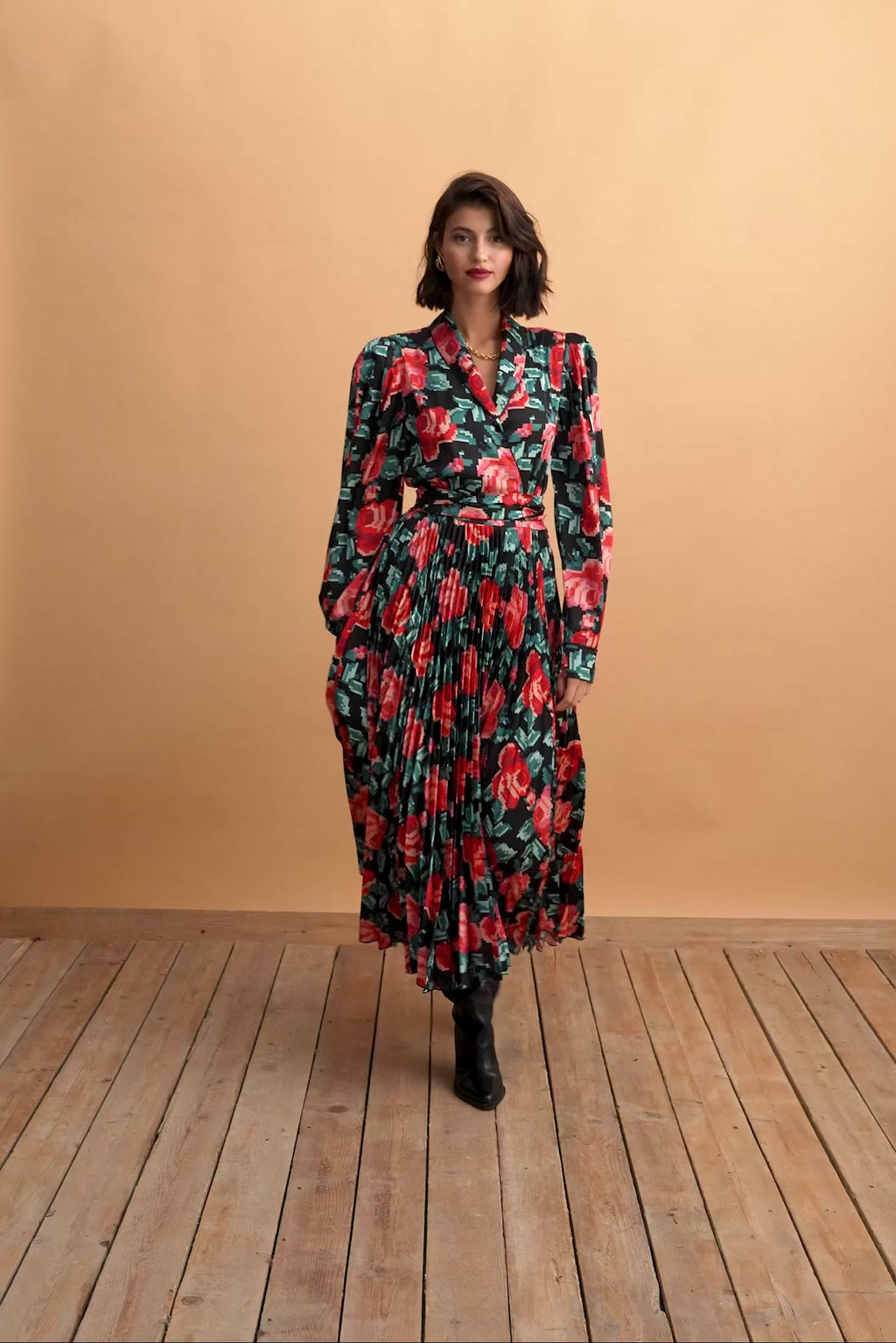 karavan clothing fashion KRVN well i did fall winter 24 25 christmas edition marcela dress pixel roses