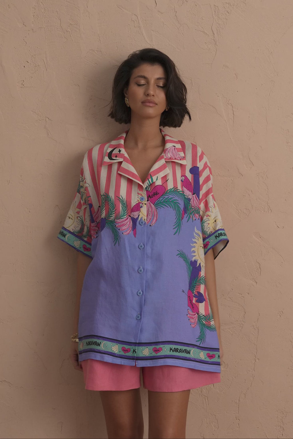 karavan clothing fashion spring summer 25 dona shirt amore pattern