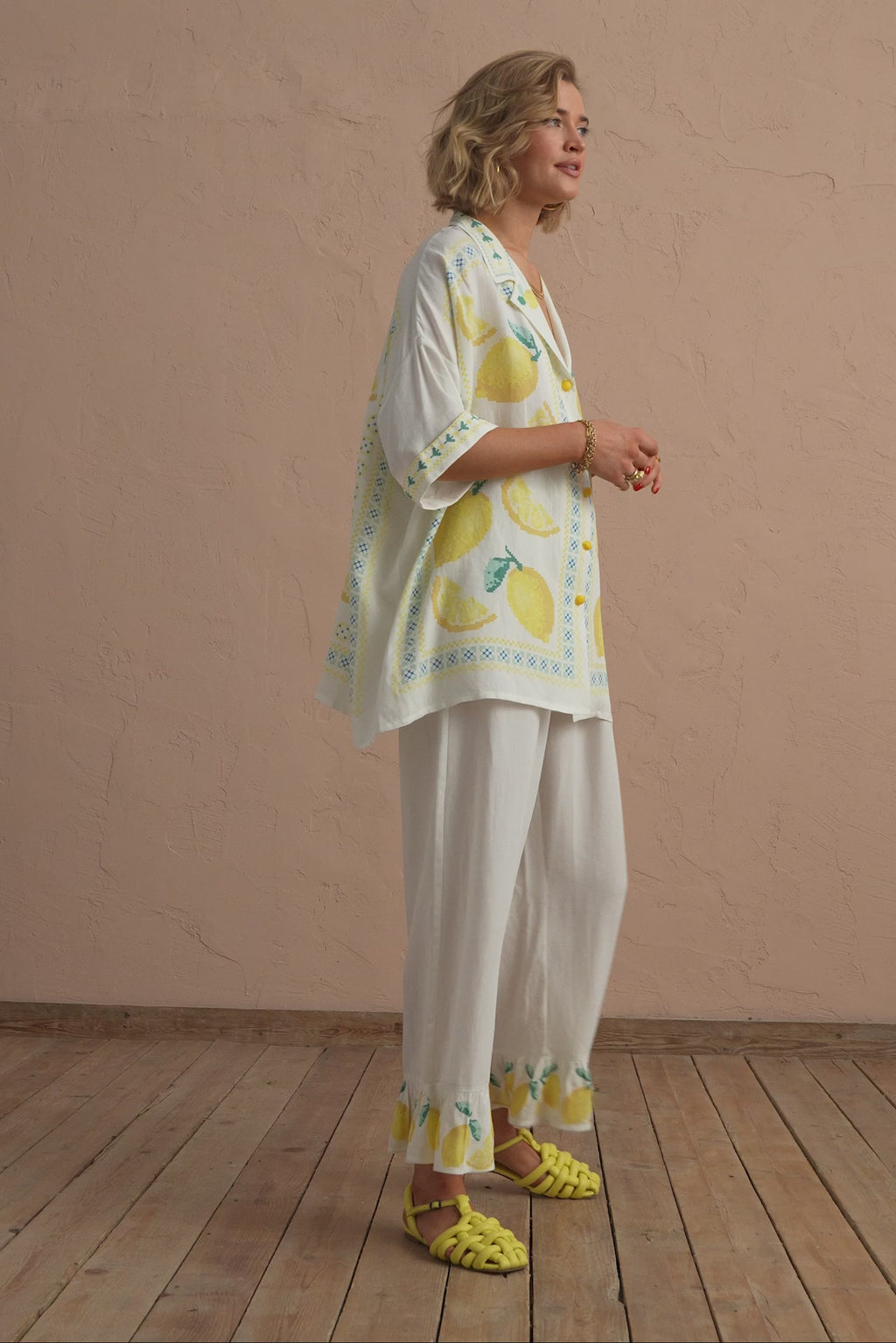 karavan clothing fashion spring summer 25 charlotte trousers lemons white