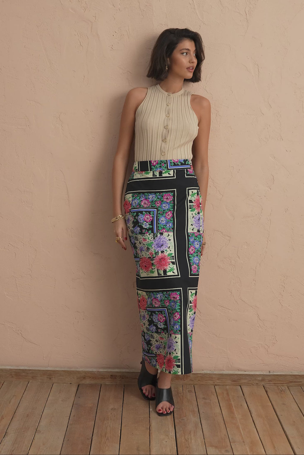 karavan clothing fashion spring summer 25 pam skirt floral black