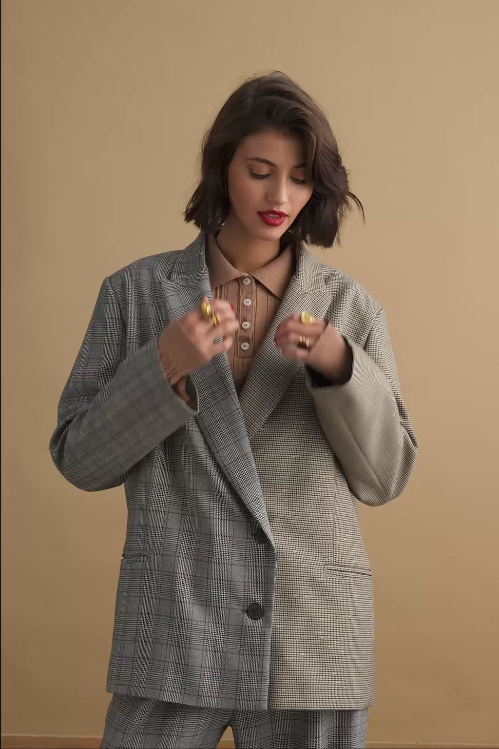 karavan clothing fashion KRVN well i did fall winter 24 25 raquel blazer checked