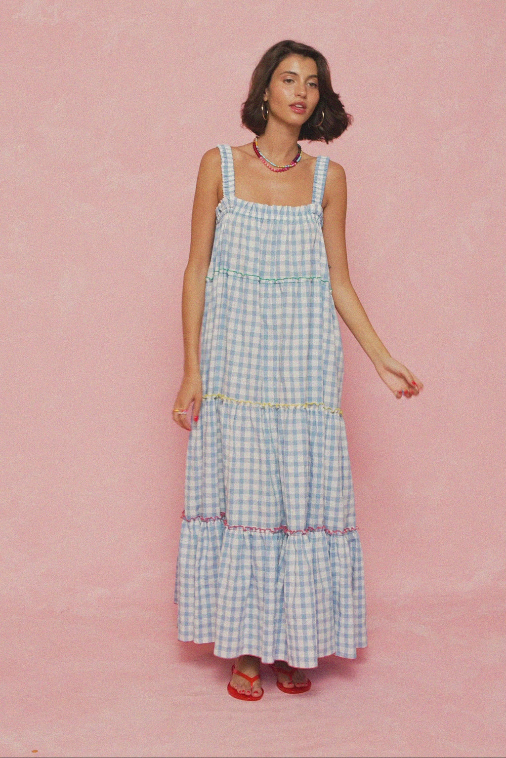 karavan clothing fashion spring summer 26 nai weekendwear collection izma dress checked ciel