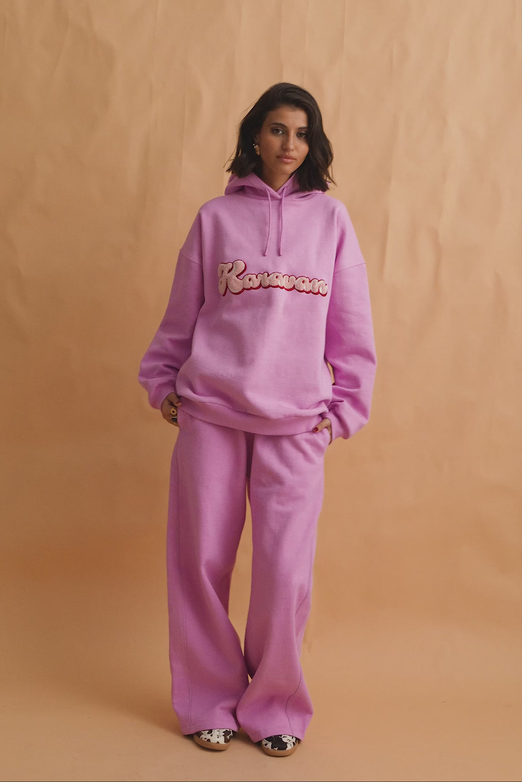 karavan clothing fashion fall winter 25 homecoming collection misty sweatpants pink